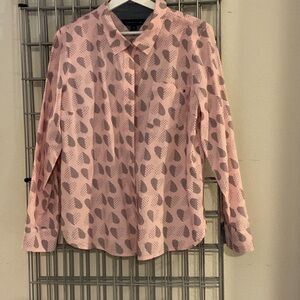 Tommy Hilfiger Pink Heart-Print Button-Down Shirt